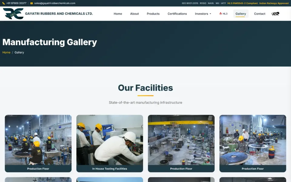 Gayatri Rubbers & Chemicals manufacturing gallery page