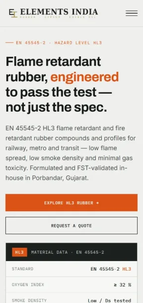 HL3 Rubber website on a phone